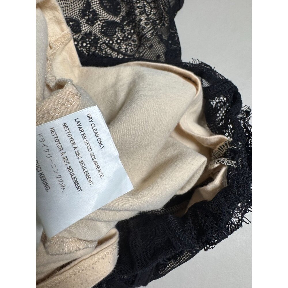 Bebe Black Lace Beige Mini Slip Dress Women size Small Coquette Sexy Fairy Grung - Picture 8 of 16